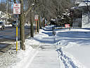 Looking back on Monroe Street sidewalk